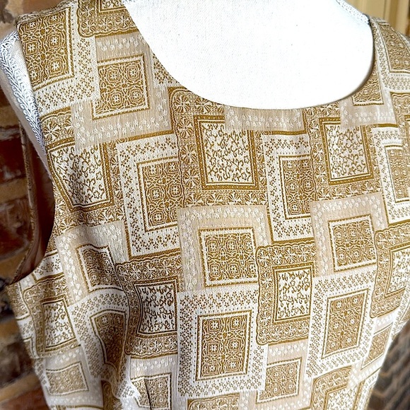 Vintage Mable High Fashion Italian Designer Tan Sleeveless Top Italian 42 US 6 - Picture 2 of 9